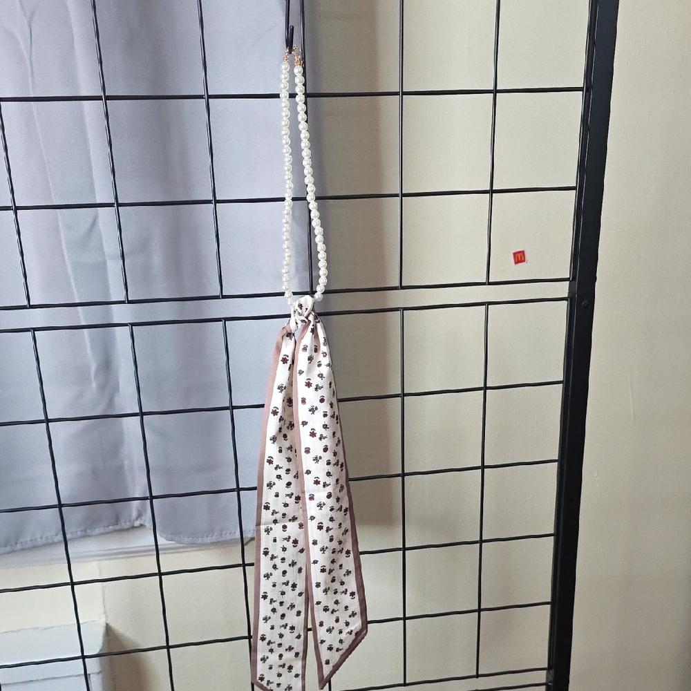 Elegant Pearl Handle Scarf